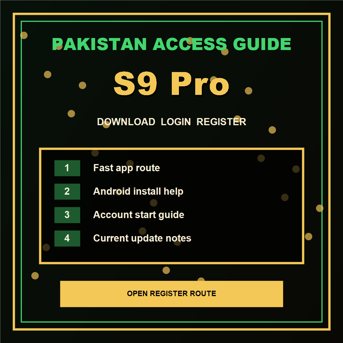 S9 Pro Pakistan APK download and install notes visual